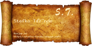Stefko Tünde névjegykártya