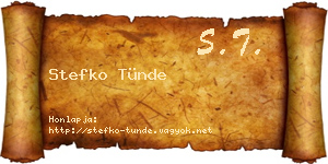 Stefko Tünde névjegykártya